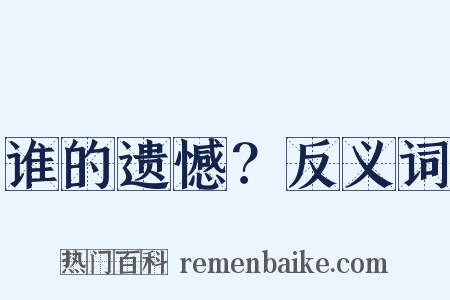 谁的遗憾？反义词是什么意思的图片
